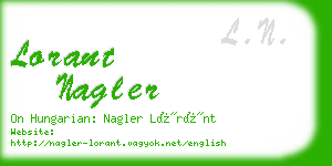 lorant nagler business card